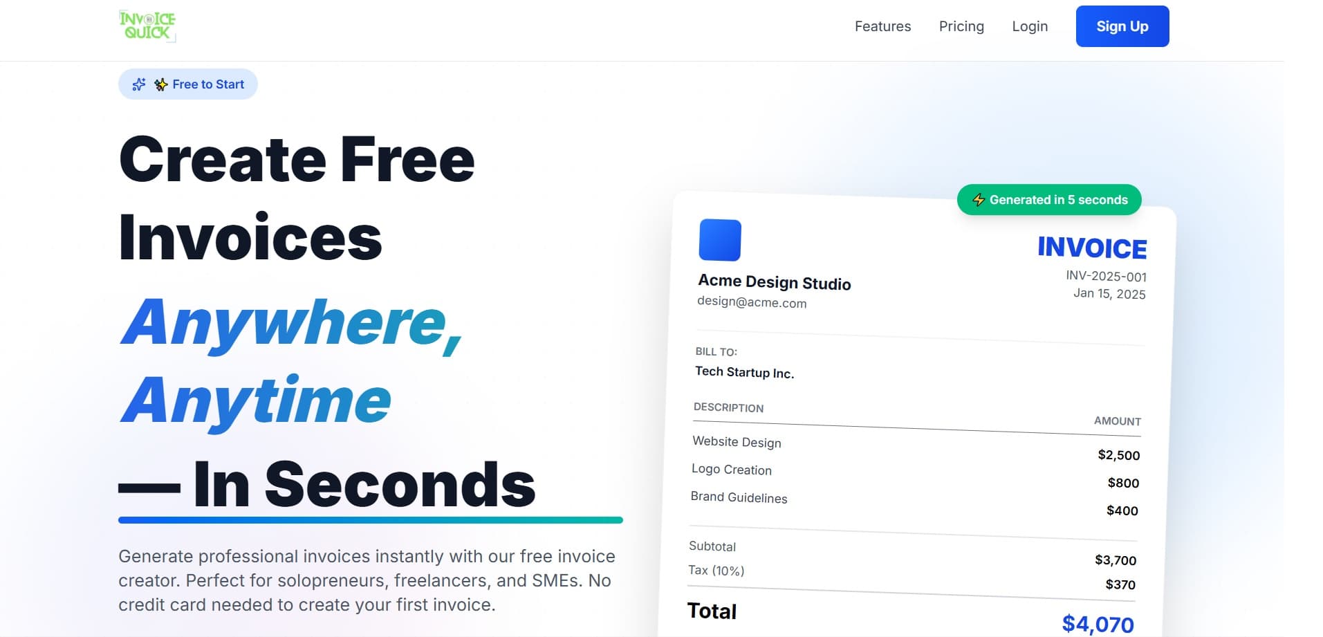 InvoiceQuick | Create Professional Invoices in Seconds image 3