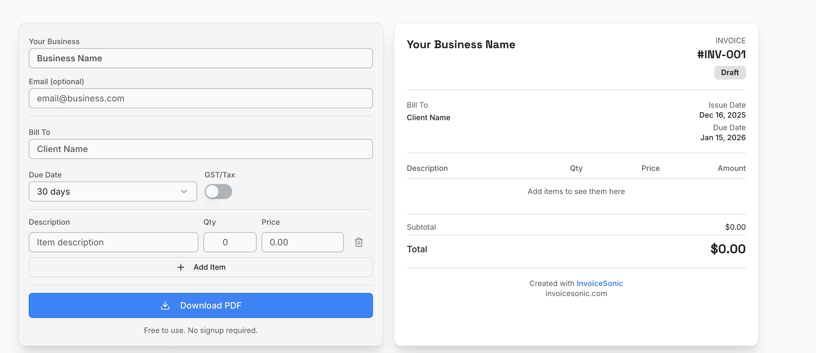 invoice Sonic image 2
