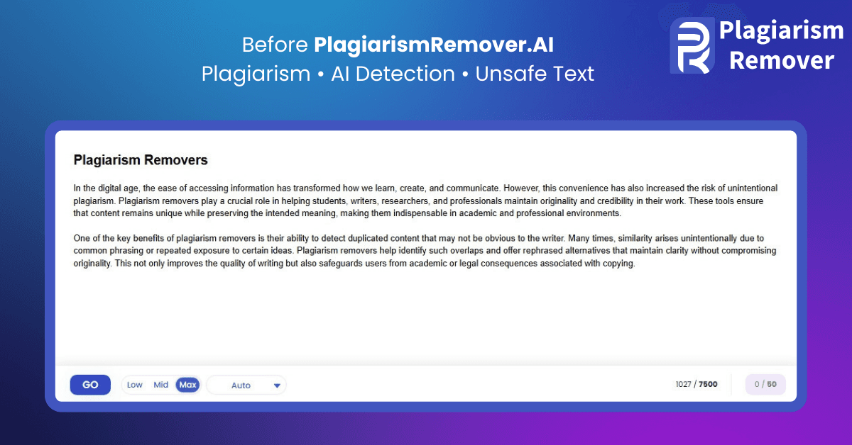PlagiarismRemover.AI: Free AI Plagiarism Remover Tool image 1