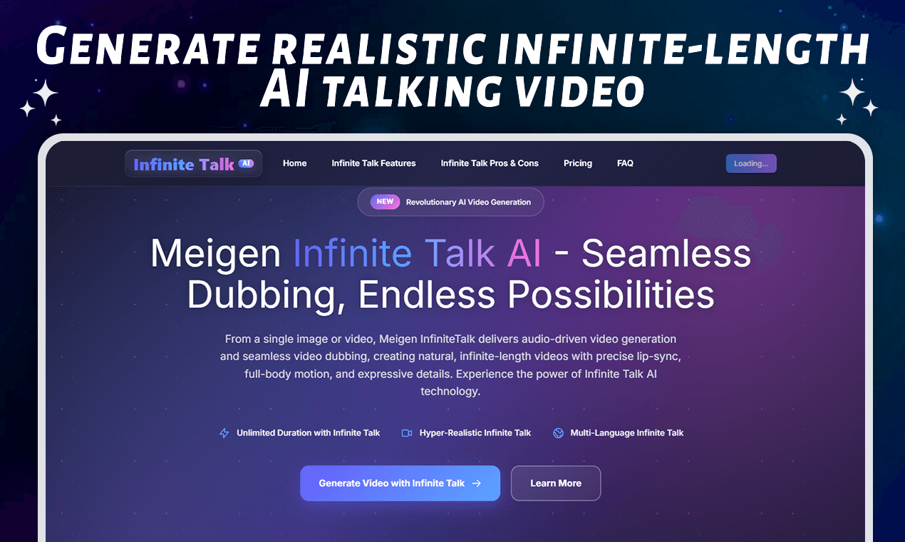 Infinite Talk AI: Audio-Driven Lip Sync Generator | InfiniteTalk image 1