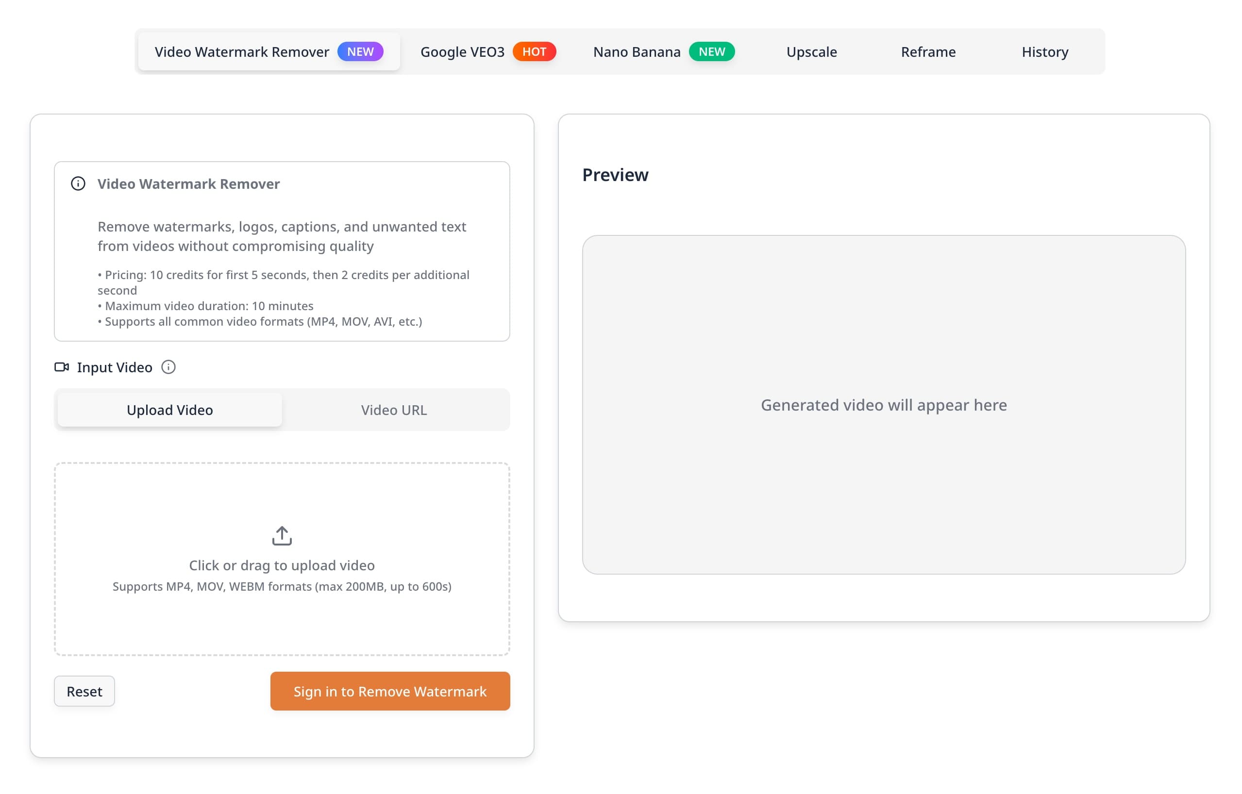 Remove Watermark from Video Online - AI Video Watermark Remover image 2