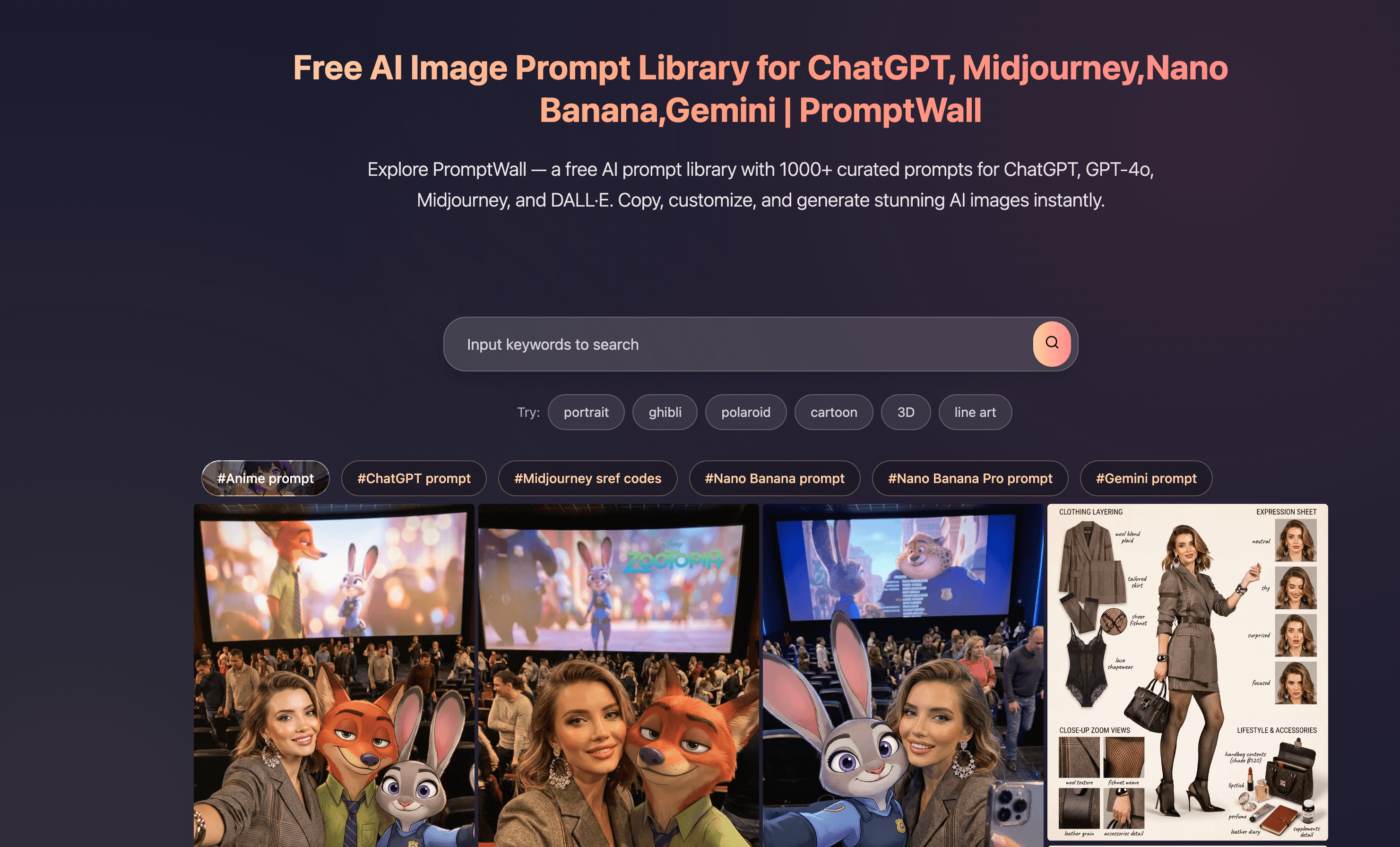 Free AI Prompt Library for ChatGPT, Midjourney image 1